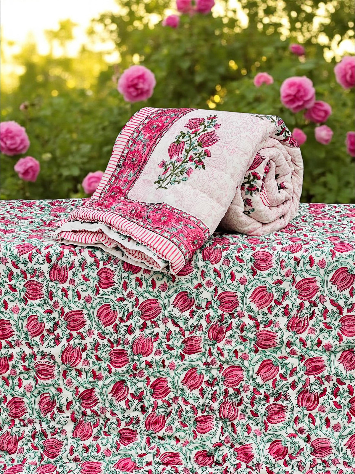 Hand Block Printed Jaipuri Quilts