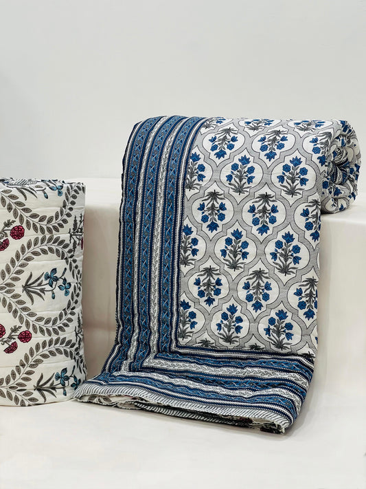 PREMIUM JAIPURI BLOCK DOUBLE BED HAND QUILT ( RAZAI )