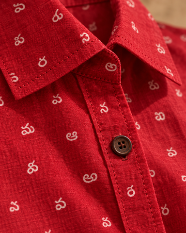 Heritage Telugu Script Half Sleeves Shirt for Women