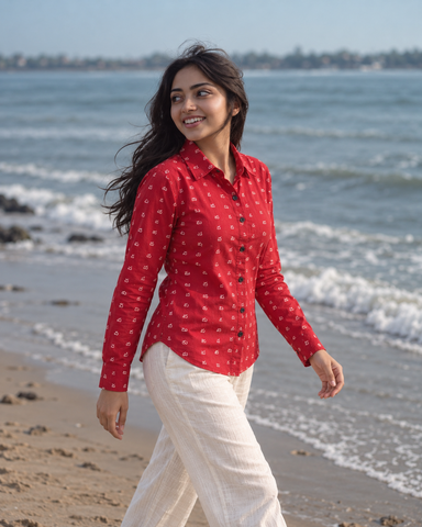 Classic Telugu Alphabet Full Sleeves Shirt for Women