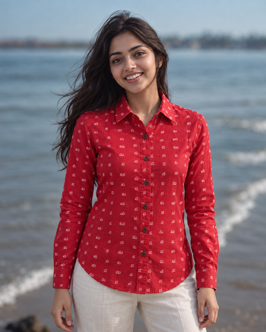 Classic Telugu Alphabet Full Sleeves Shirt for Women