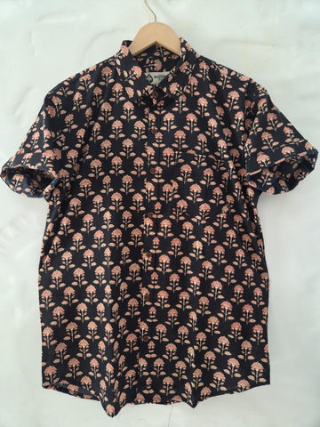 Batik Print Cotton Half Sleeves Shirt for Men - Limited Edition