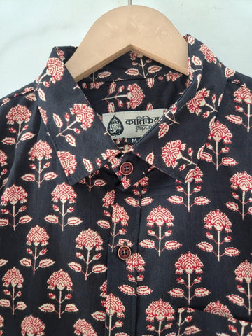 Batik Print Cotton Half Sleeves Shirt for Men - Limited Edition