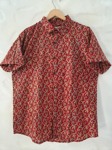 Ethnic Print Cotton Half Sleeves Shirt for Men