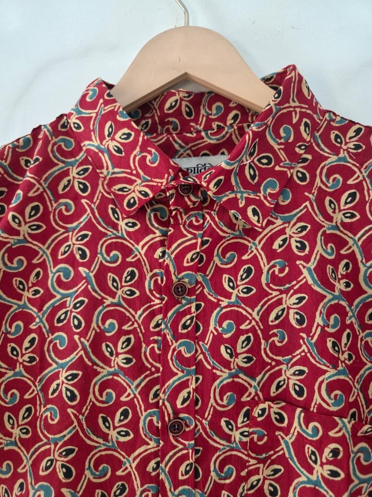 Ethnic Print Cotton Half Sleeves Shirt for Men