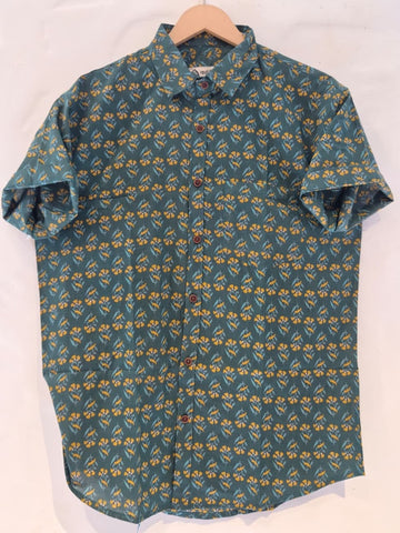 Ethnic Print Cotton Half Sleeves Shirt for Men