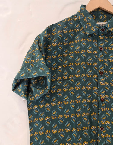 Ethnic Print Cotton Half Sleeves Shirt for Men
