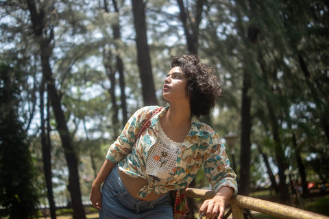 Elephant Print Full Sleeve Cotton Shirt for Womens