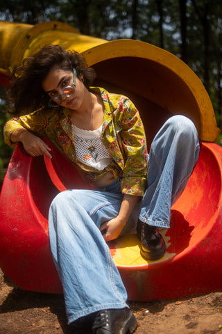 Floral Print Full Sleeve Cotton Shirt for Womens