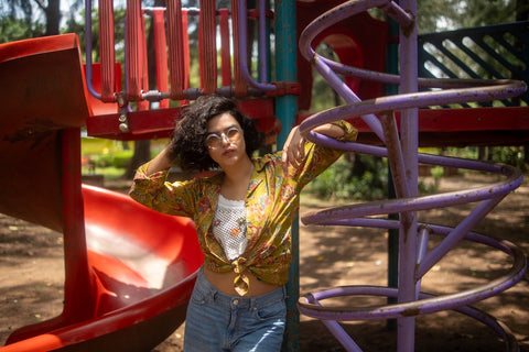 Floral Print Full Sleeve Cotton Shirt for Womens