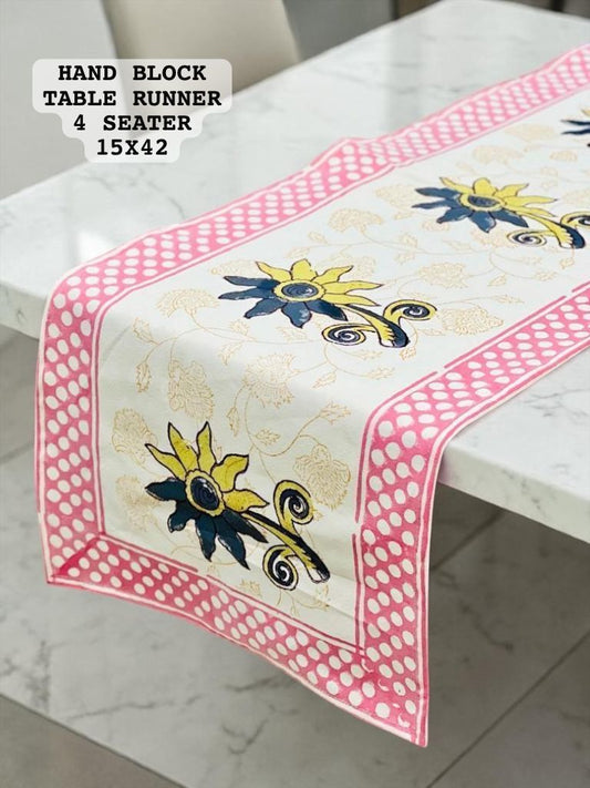 Handblock Table Runner ( 4 seater )