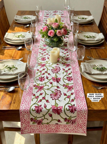 Handblock Table Runner ( 4 seater )