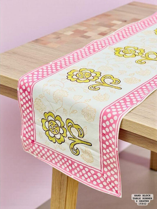 Handblock Table Runner ( 4 seater )