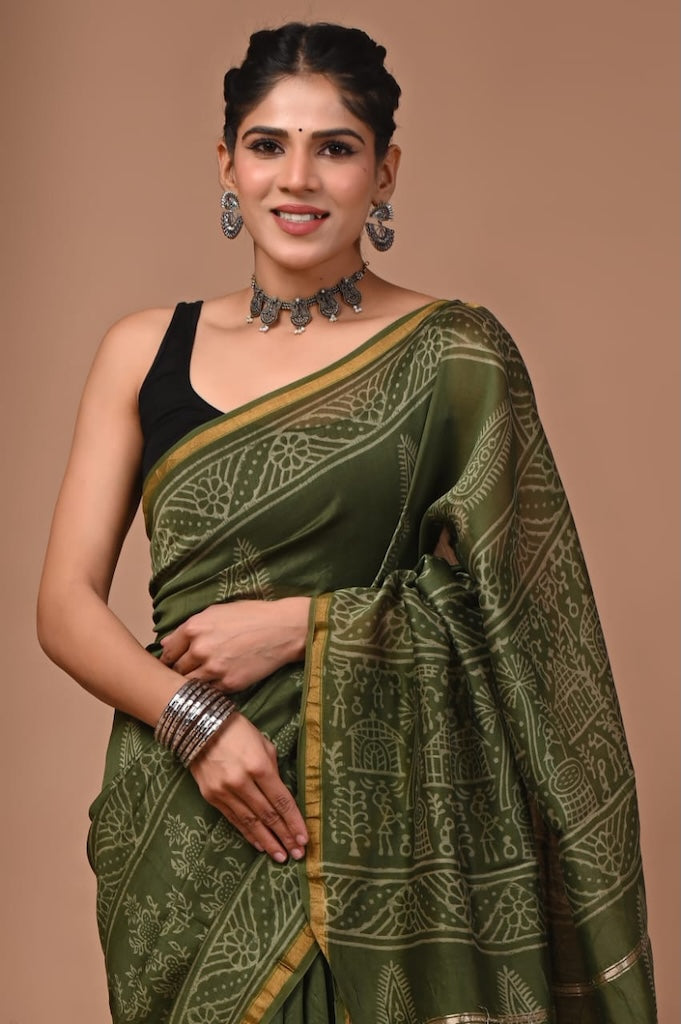 Beautiful Chanderi Saree with Blouse