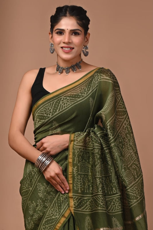 Beautiful Chanderi Saree with Blouse