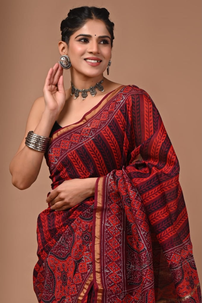 Beautiful Chanderi Saree with Blouse