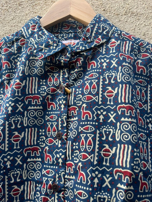 Tribal Print Full Sleeve Cotton Shirt for Womens