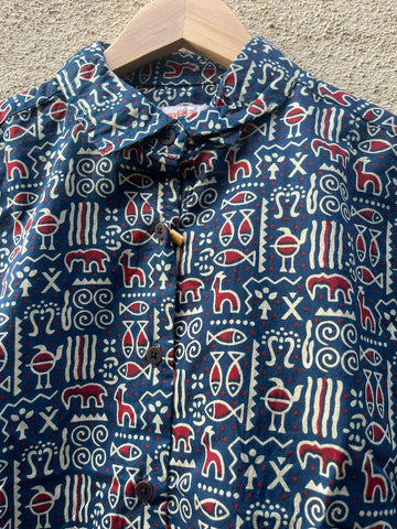 Tribal Print Full Sleeve Cotton Shirt for Womens