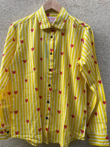 Women Conversational Striped Cotton Causal Shirt
