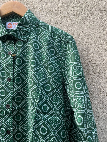 Women Traditional Bandhej Print Cotton Shirt