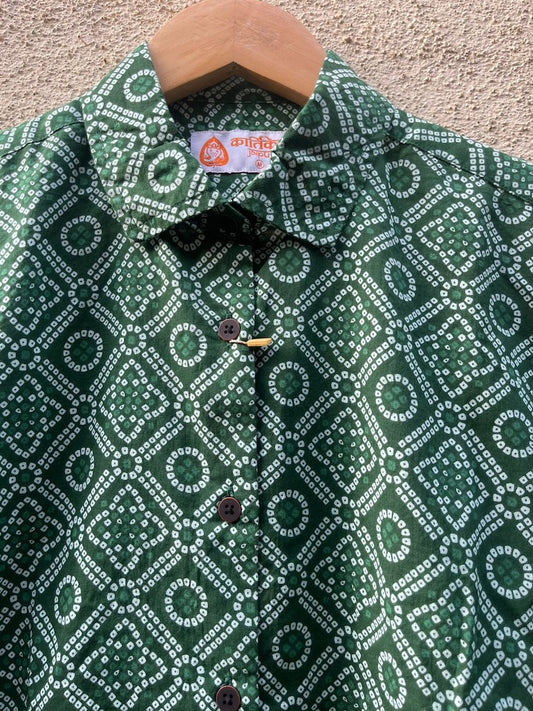 Women Traditional Bandhej Print Cotton Shirt