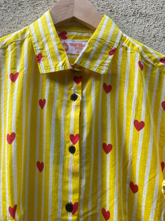 Women Conversational Striped Cotton Causal Shirt