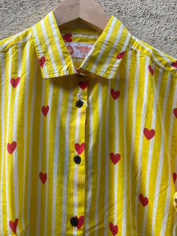 Women Conversational Striped Cotton Causal Shirt