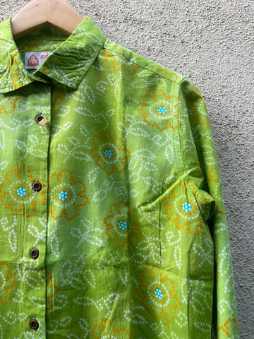 Women Traditional Bandhej Print Cotton Shirt
