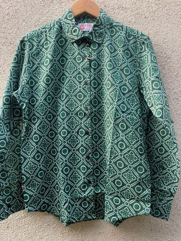 Women Traditional Bandhej Print Cotton Shirt
