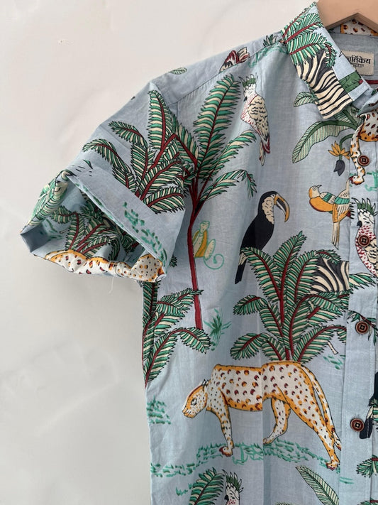 Jungle Print Cotton Shirt For Men - Limited Edition
