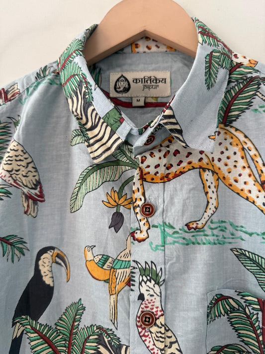 Jungle Print Cotton Shirt For Men - Limited Edition