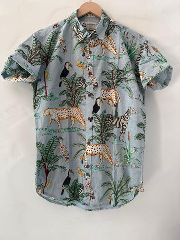 Jungle Print Cotton Shirt For Men - Limited Edition