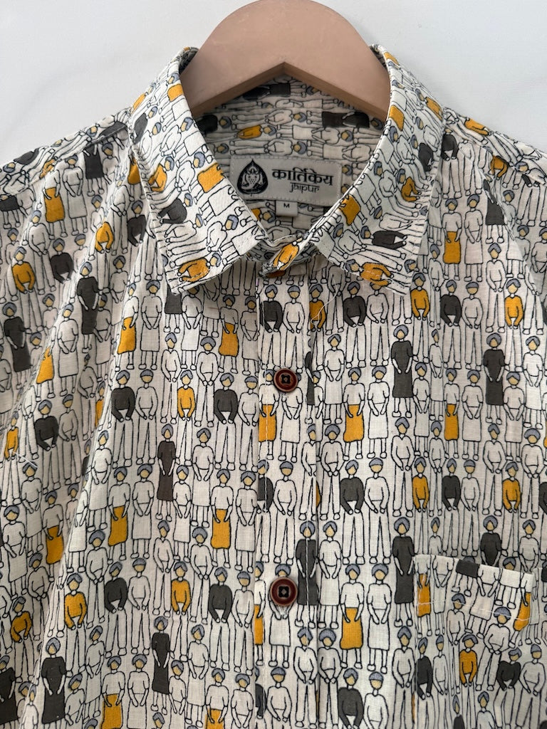 Trendy Art Design Cotton Shirt For Men By Kartikeya Jaipur