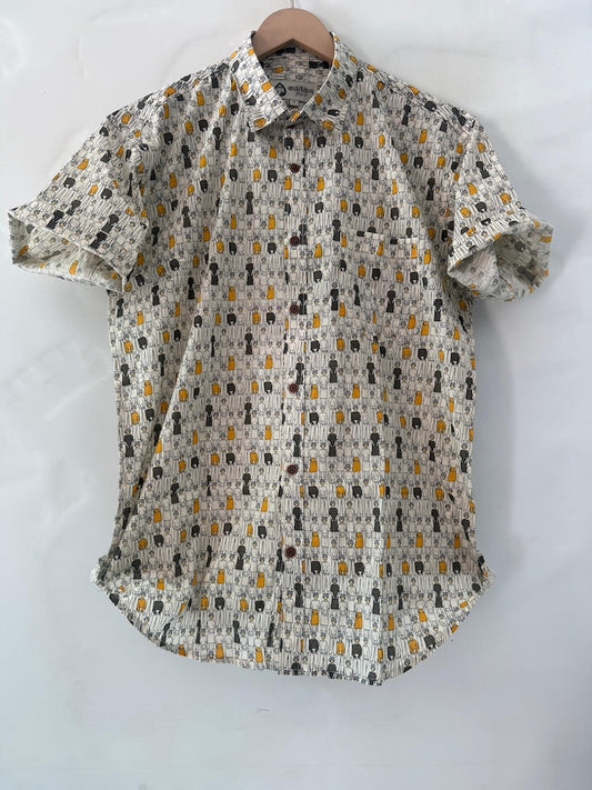 Trendy Art Design Cotton Shirt For Men By Kartikeya Jaipur