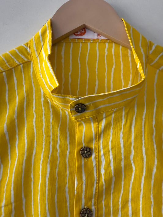 Haldi Ceremony Sanganeri Print Traditional Cotton Short Kurta