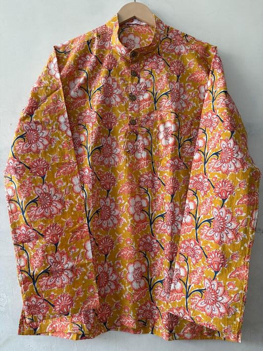 Haldi Ceremony Sanganeri Traditional Cotton Short Kurta