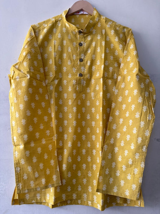Haldi Ceremony Sanganeri Traditional Cotton Short Kurta