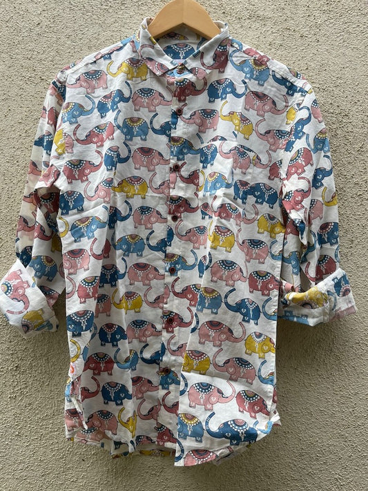 Kartikeya Jaipur Full Sleeve Elephant Print Men's Shirt