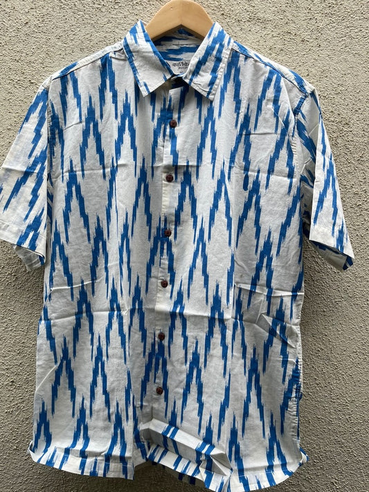 Ikat Print Oversized Shirt for Men