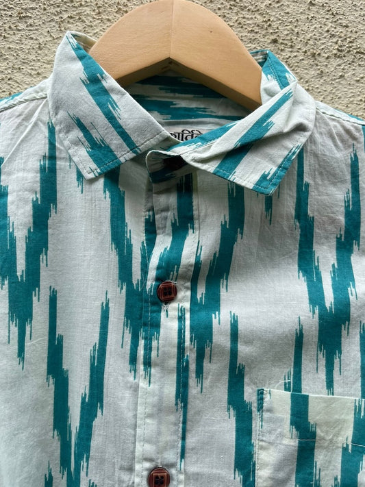 Ikat Print Cotton Shirt for Men