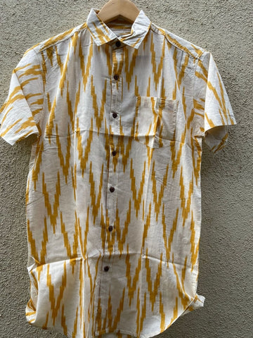 Ikat Print Vintage Cotton Shirt for Men
