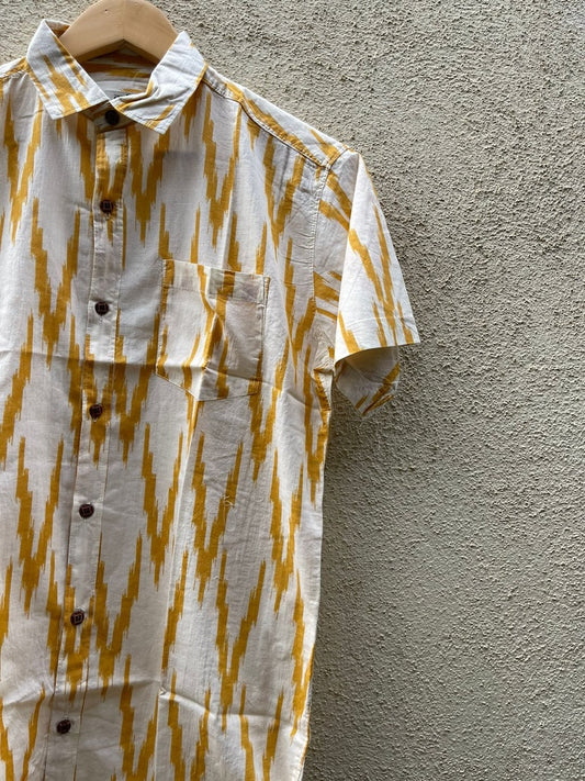 Ikat Print Vintage Cotton Shirt for Men