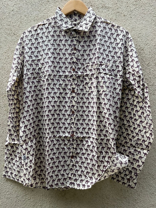 Jaisalmer Camel Printed Full Sleeve Shirt for Men