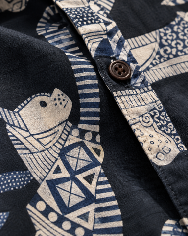 Sphynx Cat Print Cotton Classic Half Shirt for Men - Black