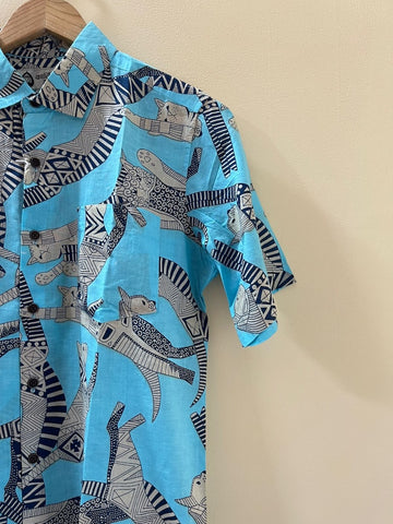 Sphynx Cat Print Cotton Classic Half Shirt for Men -Sky Blue