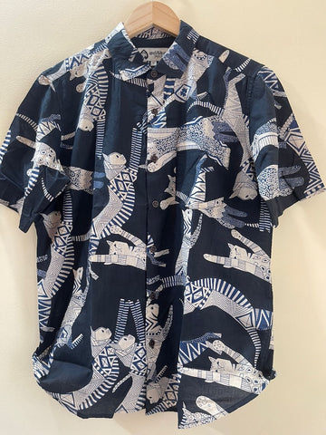 Sphynx Cat Print Cotton Classic Half Shirt for Men - Black