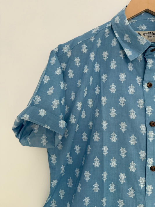 Summer Print Cotton Casual Shirt for Men
