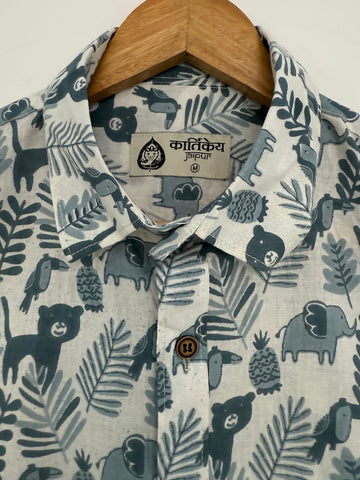Quirky Print Cotton Casual Shirt for Men