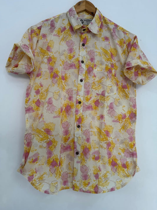 Floral Print Cotton Casual Shirt for Men