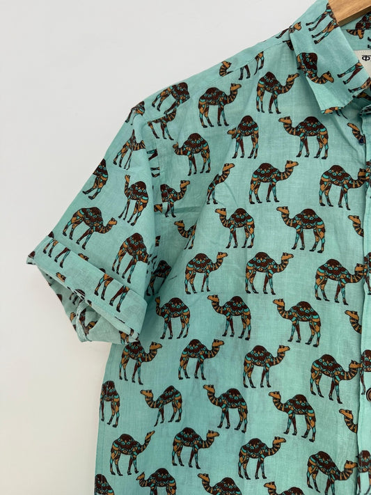 Camel Print Cotton Casual Shirt for Men